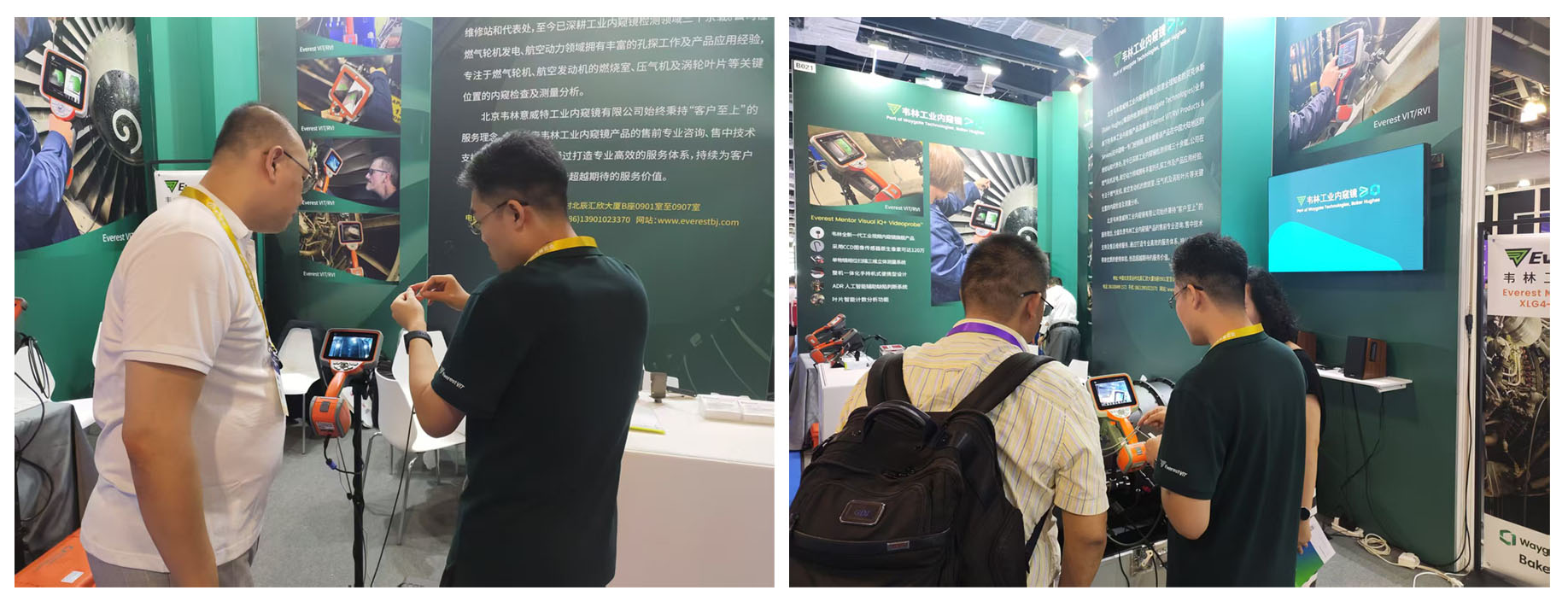 各行業(yè)用戶蒞臨韋林工業(yè)內(nèi)窺鏡展位，溝通交流